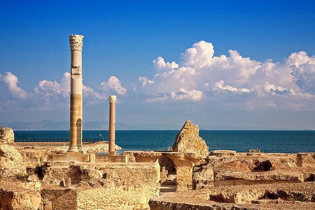 ruins of Antonines thermal Baths at Carthage, Tunisia - UNESCO World Heritage Site