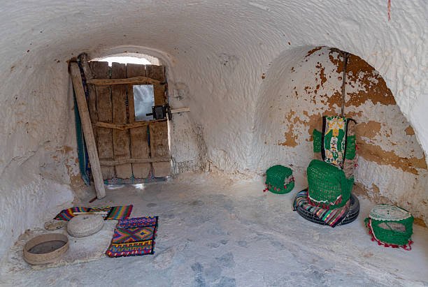A picture of a Troglodyte house in Tunisia, near Matmata in the Gabes region.