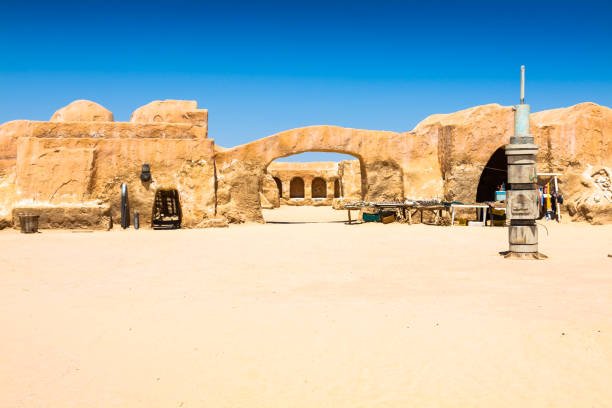 Set for the Star Wars movie still stands in the Tunisian desert near Tozeur.